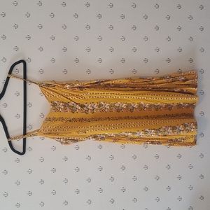 Old Navy Large Yellow Floral Fit & Flare Cami Dress